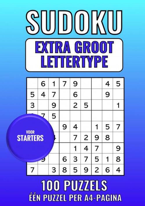 Sudoku Extra Groot Lettertype voor Starters 100 Puzzels Eén